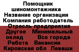 Помощник шиномонтажника › Название организации ­ Компания-работодатель › Отрасль предприятия ­ Другое › Минимальный оклад ­ 1 - Все города Работа » Вакансии   . Кировская обл.,Леваши д.